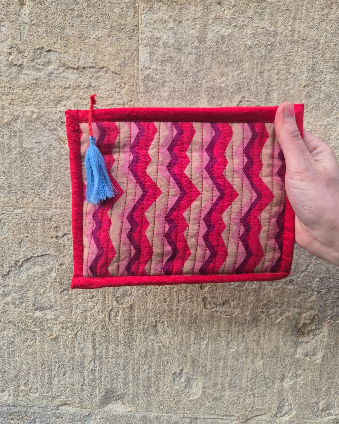 Quilted Pouch 'Pink Spark'