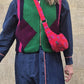 Cross Body Bag in Hot pink bric a brac