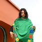 Wool Shawl in 'Green Bric a Brac'
