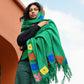 Wool Shawl in 'Green Bric a Brac'