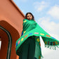 Wool Shawl in 'Green Bric a Brac'