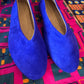Yves Suede Blue Ballet Flat