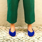 Yves Suede Blue Ballet Flat