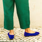 Yves Suede Blue Ballet Flat