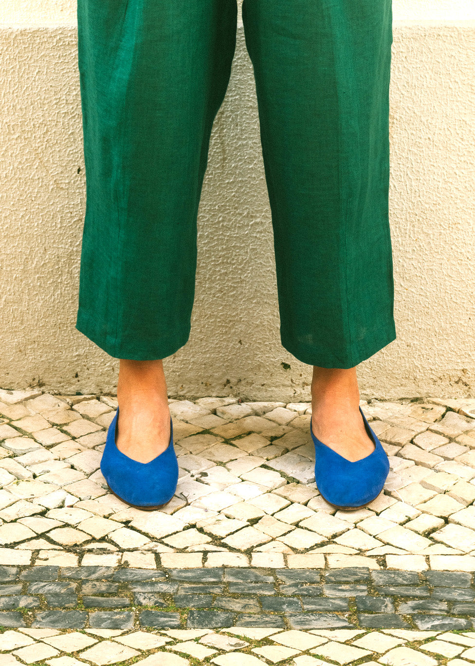 Pre-Order: Yves Suede Blue Ballet Flat