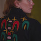 Embroidered Felt Jacket with Firework Design