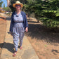 Andy Dungarees in 'Swirly Pants on Blue'