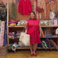 Daphne Dress in 'Hot Pink Bric a Brac'