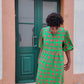 Flounce Dress in 'Green Bric a Brac'