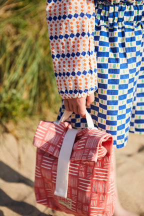 Kids Lunch bag in Rose Hash print Bric Collab-Humphries and Begg