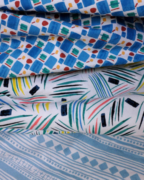 Fabric - Cotton - Cabaret Stripe - Aquamarine £25 p/m-Humphries and Begg