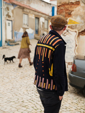 Unisex Embroidered Jacket in 'Navy'