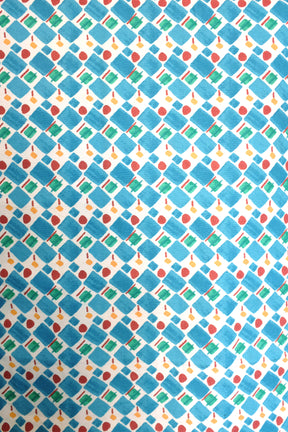 Rectangular checkers and deckers and rose hash cotton cushion 40 x 60cm-Humphries and Begg