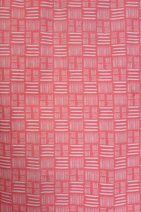 Aquamarine cabaret stripe and rose hash cotton short bolster 46 x 20cm-Humphries and Begg