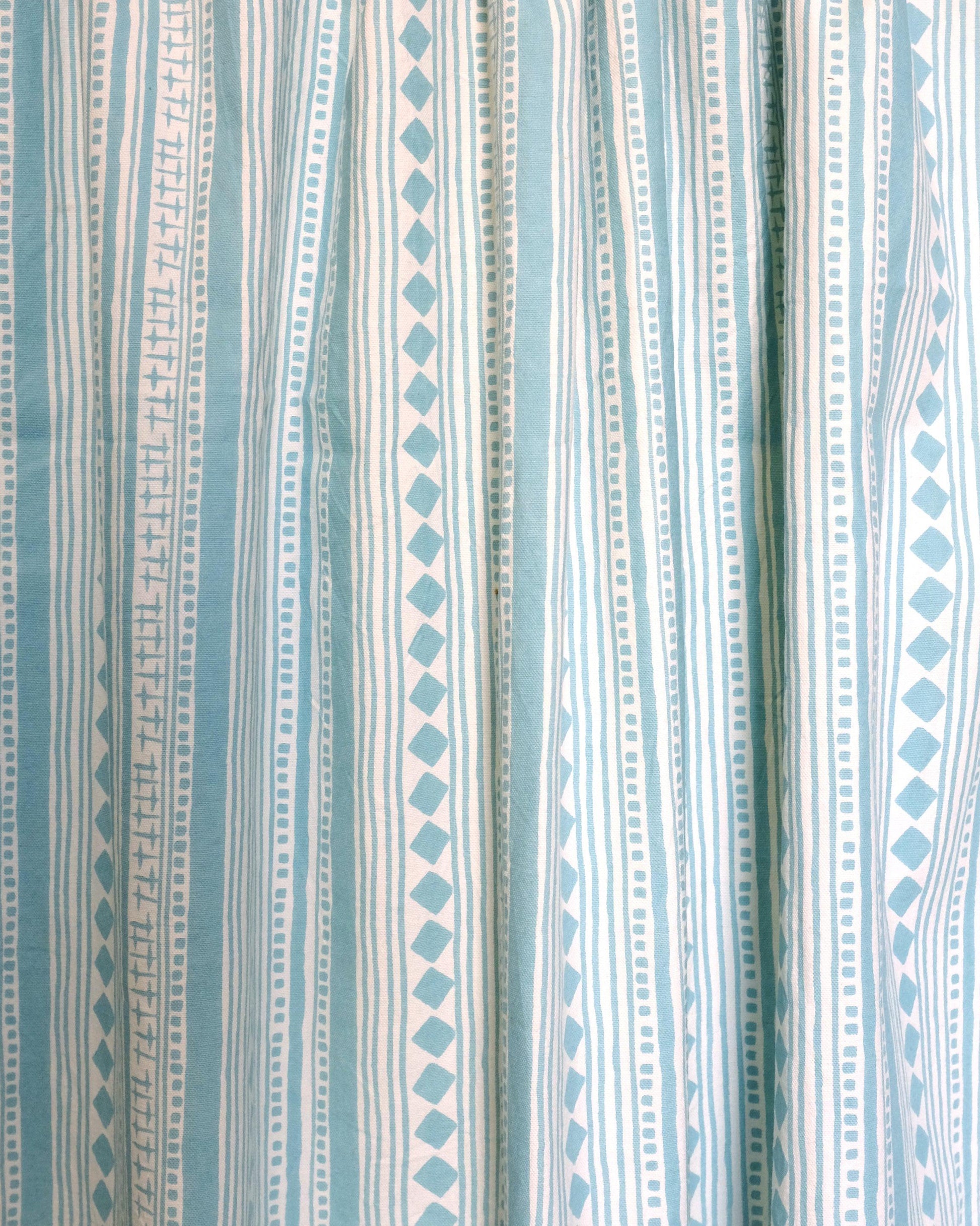 Fabric - Cotton - Cabaret Stripe - Aquamarine £25 p/m-Humphries and Begg