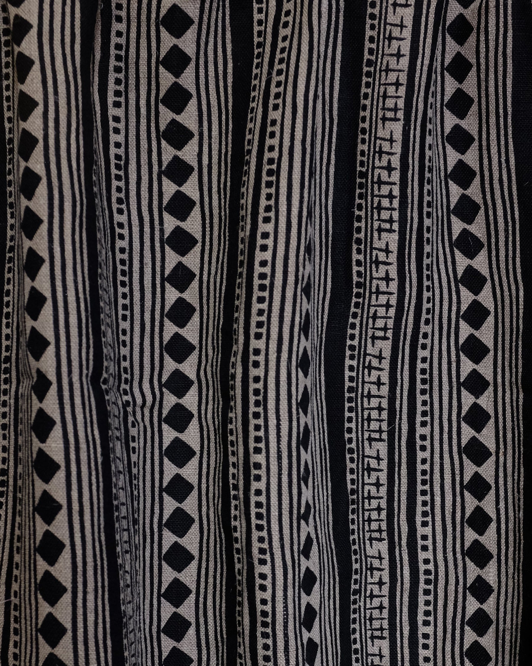 Fabric - Linen - Cabaret Stripe in Black £32 p/m-Humphries and Begg