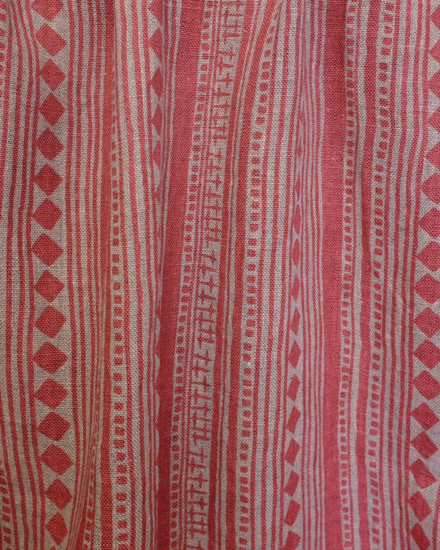 Fabric - Linen - Cabaret Stripe in Rose £32 p/m-Humphries and Begg