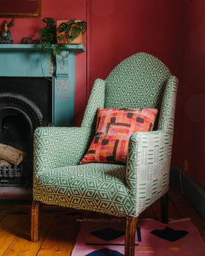 Fabric - Linen - Honeycomb in Emerald £32 p/m-Humphries and Begg