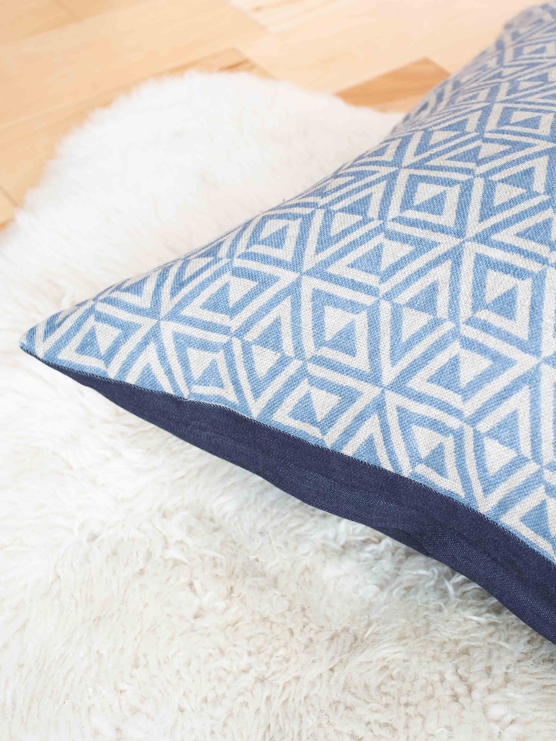 Floor Cushion - French Grey Honeycomb in Linen