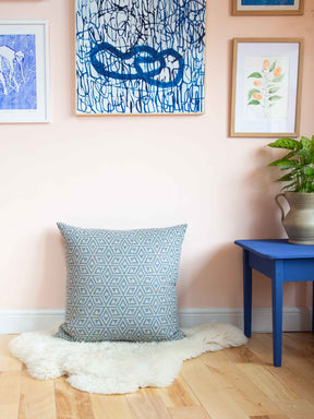 Floor Cushion - French Grey Honeycomb in Linen