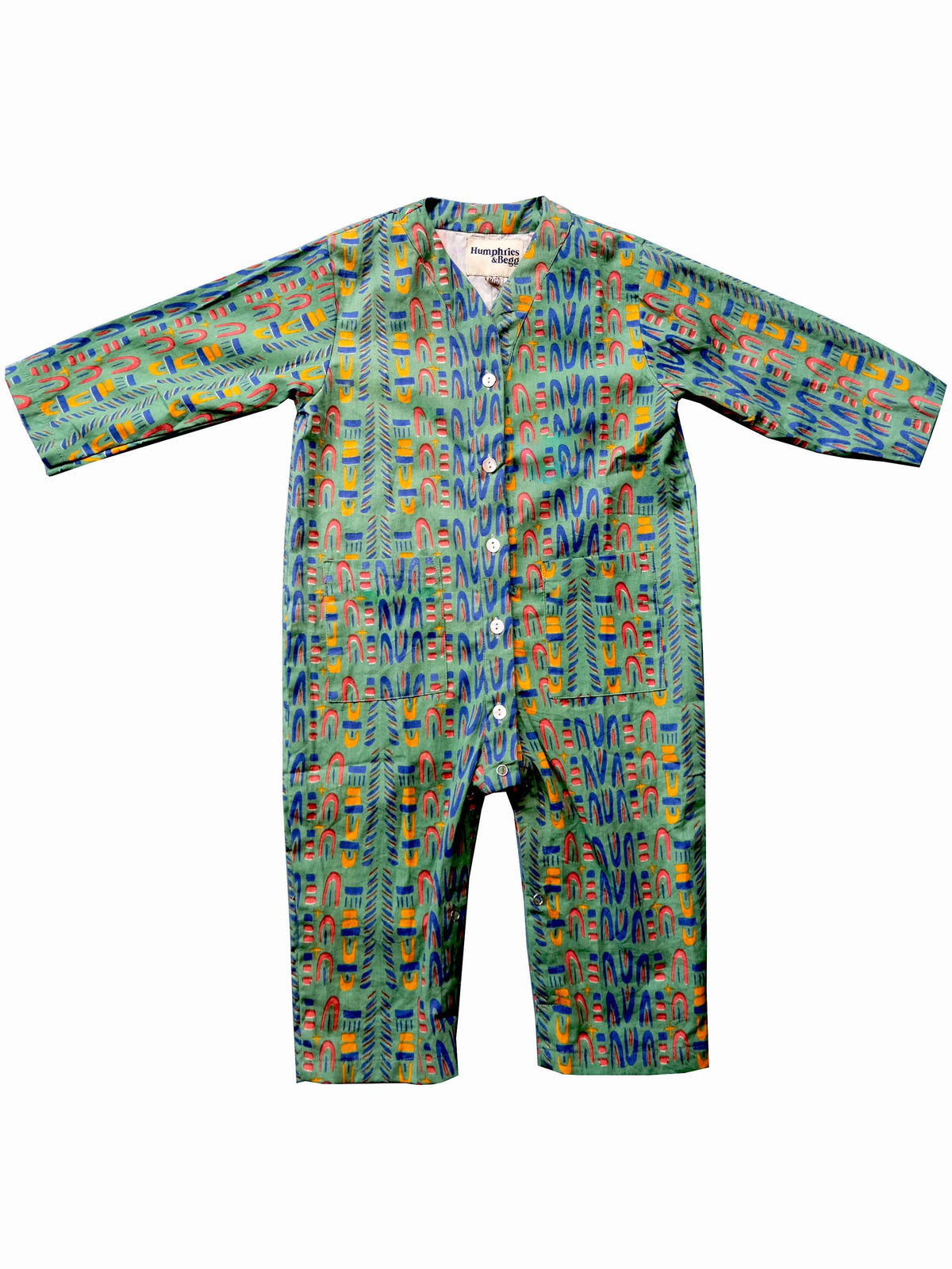 Kid's Playsuit in 'Green Skydive' 0-6yrs