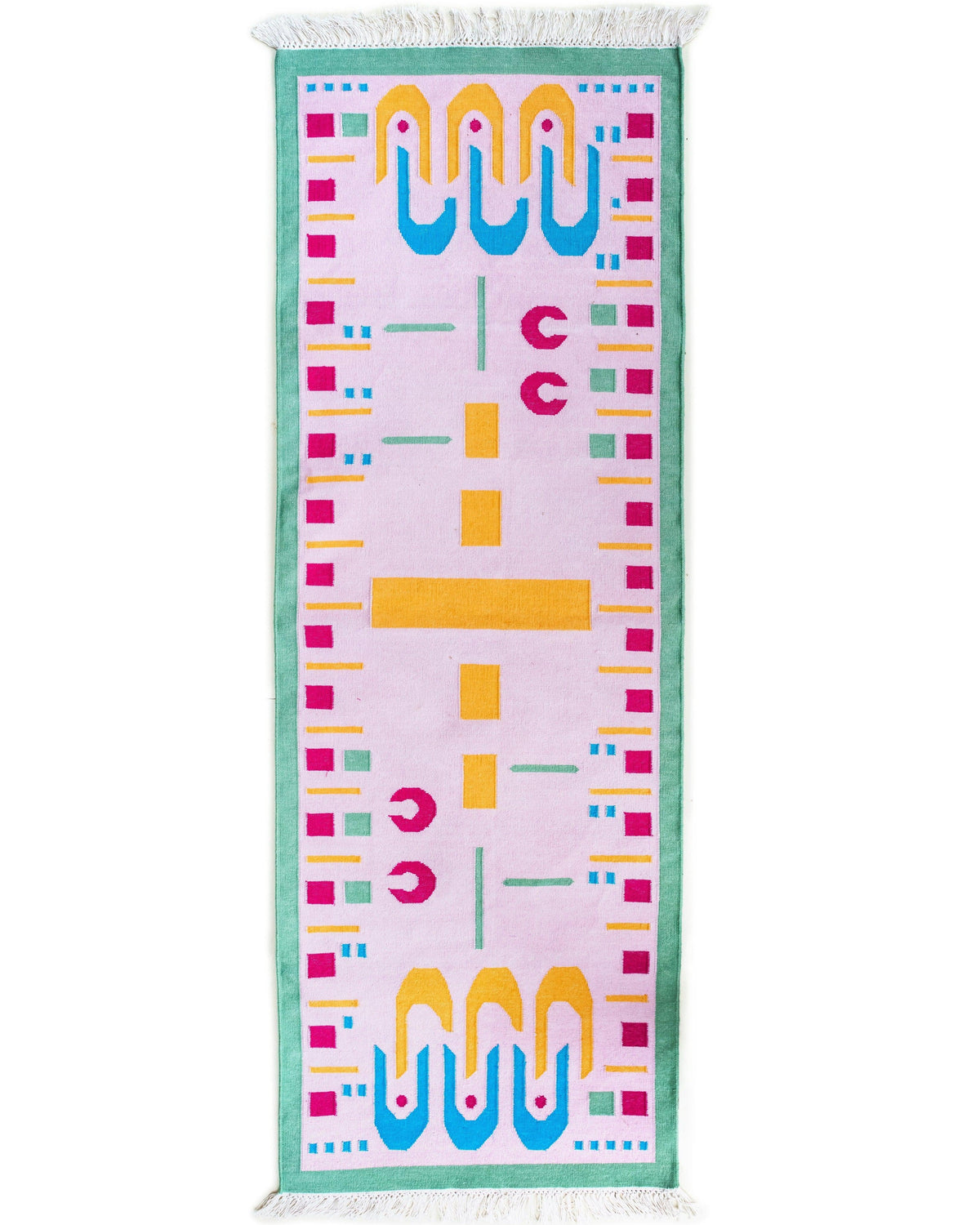 Punch Rug Runner - Handwoven cotton dhurrie-Humphries and Begg