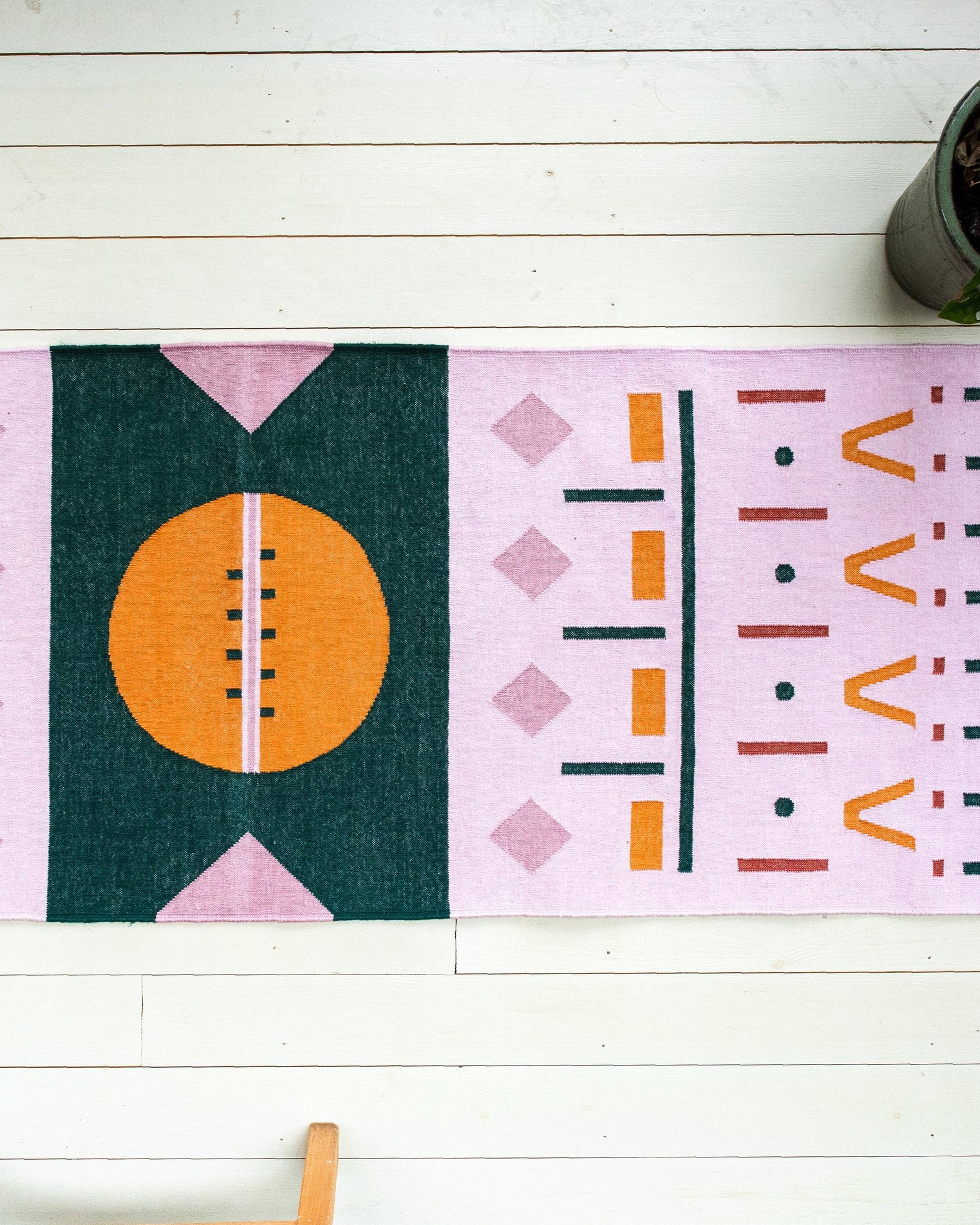 Sunrise Rug - Handwoven cotton dhurrie-Humphries and Begg