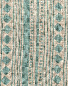 Fabric - Linen - Cabaret Stripe in Aquamarine £32 p/m-Humphries and Begg