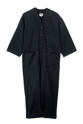 Playsuit in Black Recycled cotton-Humphries and Begg