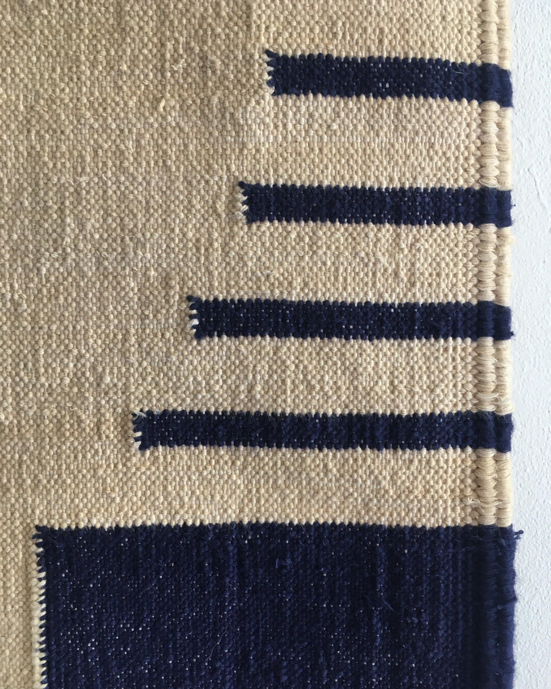 Desert Blues Rug - Handwoven cotton dhurrie-Humphries and Begg