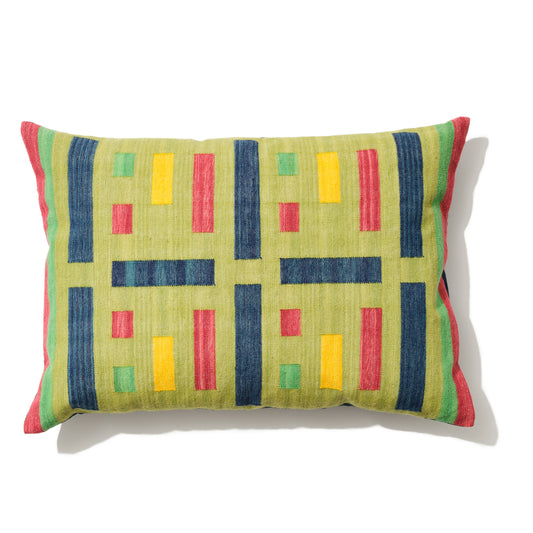 'Green Grass' Cushion in Woven Wool