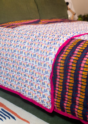 Bed Quilt in 'Midnight Soldier' & 'Train Jam'