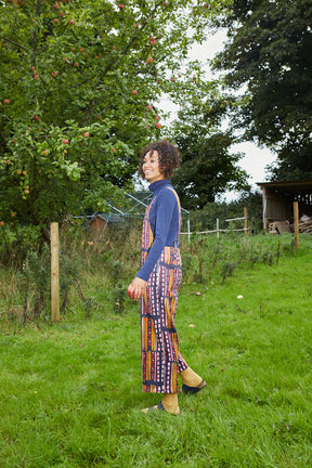 Rosie Dungarees in 'Navy Poppy'