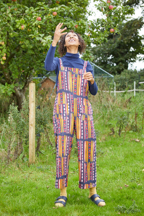 Rosie Dungarees in 'Navy Poppy'