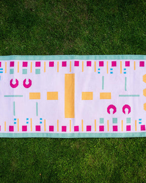 Punch Rug Runner - Handwoven cotton dhurrie-Humphries and Begg