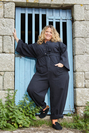 Playsuit in Black Recycled cotton