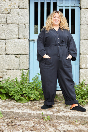 Playsuit in Black Recycled cotton