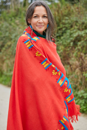 Red Crown Full Wool Shawl