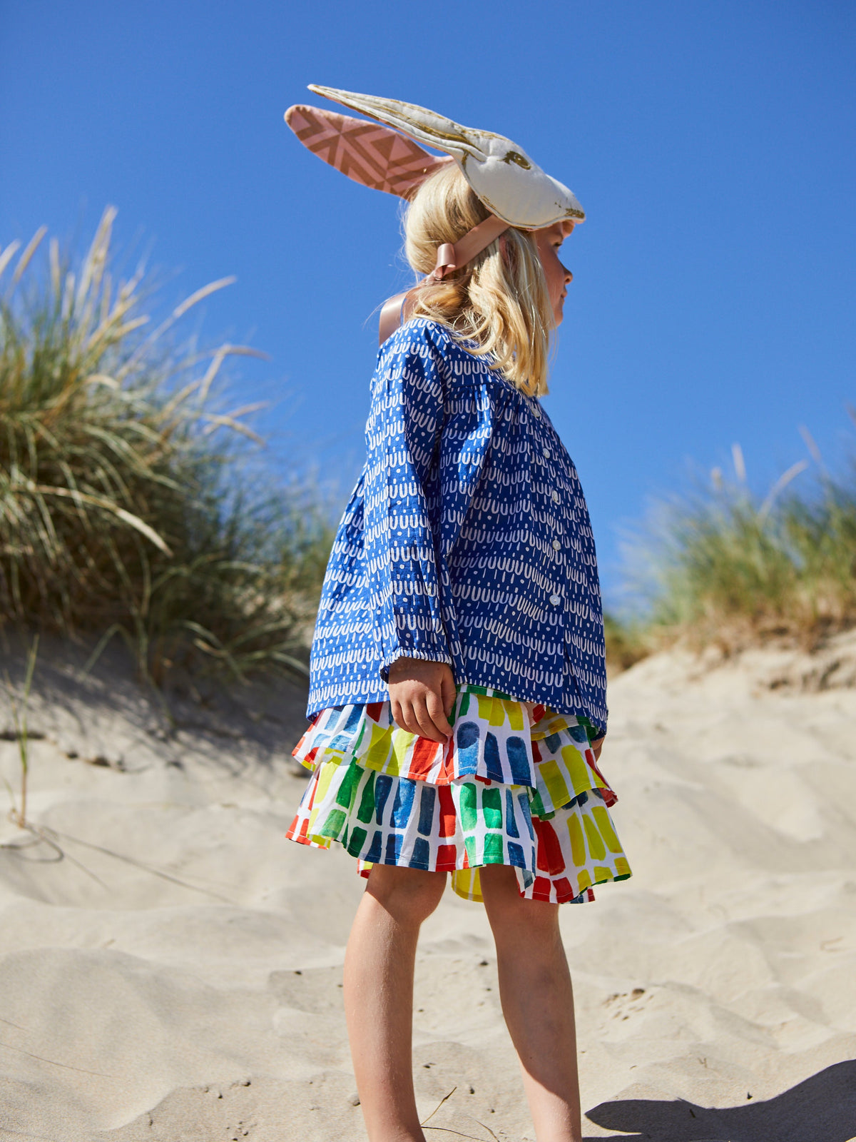 Kids organic cotton ruffle skirt - Rainbow 1-8 yrs-Humphries and Begg