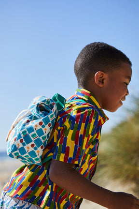 Kids Backpack Checkers and Deckers print Bric Collab-Humphries and Begg