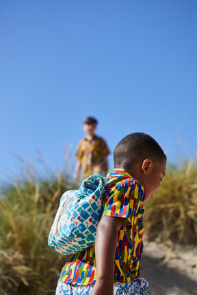 Kids Backpack Checkers and Deckers print Bric Collab-Humphries and Begg