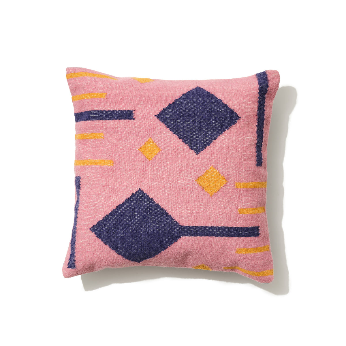Pink Diamond woven wool cushion