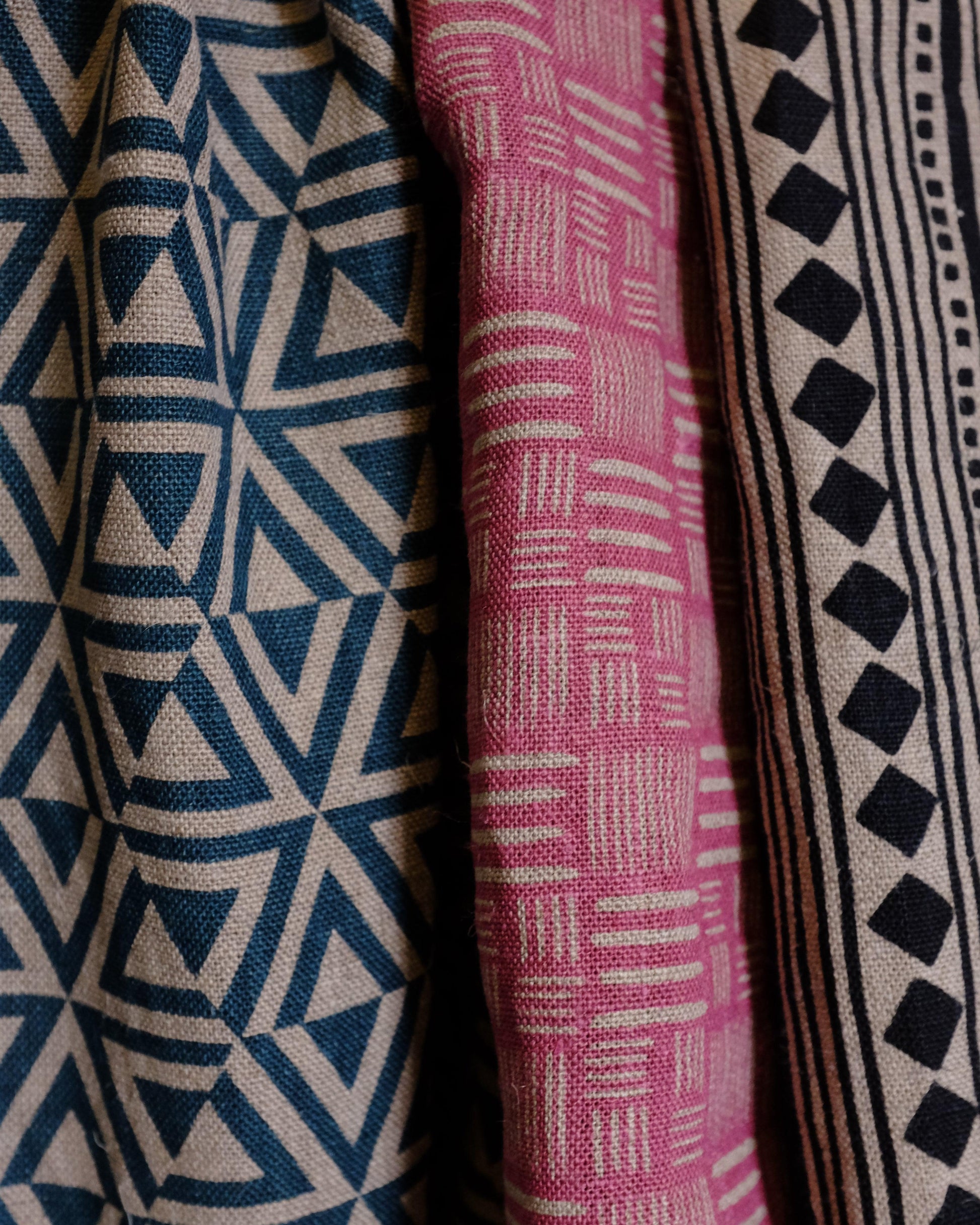 Fabric - Linen - Honeycomb in Teal £32 p/m-Humphries and Begg